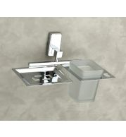 Star Soap Dish Tumbler Holder Stainless Steel Bathroom Commercial Hotel Spa Wall Mount Heavy-Duty Anti-Rust Waterproof Easy Clean Professional Grade Durable Dual Function Rustproof Hygienic Starburst Design Space Saving Modern Luxury Secure Mounting Sophi